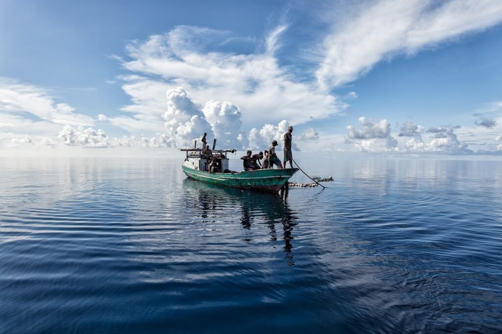 landscape, tropical, sea, halmahera sea, nature, fishing, fish boat, the web, bajau people, indonesia